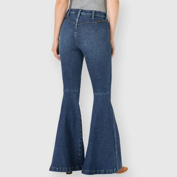 WRANGLER Wyetta Retro Super Bell High Waist Flare Denim Blue - Picture 7 of 16